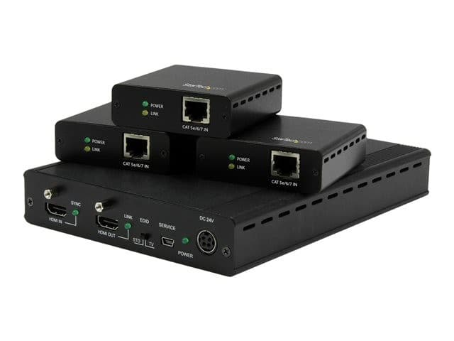 StarTech ST124HDBT 3-Port HDBaseT HDMI Extender Splitter Kit with 3 Receivers 4K - Image 3