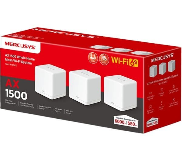 MERCUSYS Halo H1500X AX1500 Whole Home Mesh WiFi 6 System - Triple Pack - Image 3