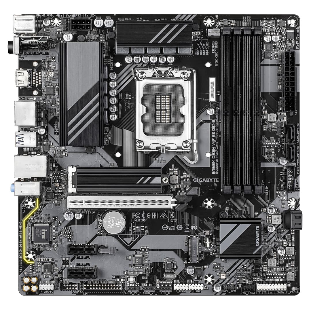 Gigabyte B760M DS3H WIFI6E GEN5 DDR5 micro ATX Intel 1700 Motherboard - Image 3