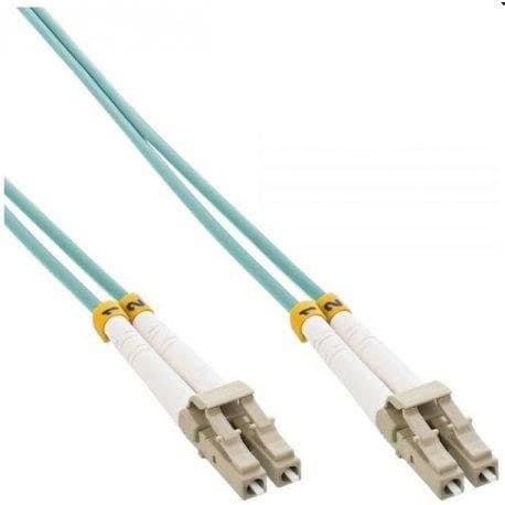 Mercodan Fibre Patch Cable LC-LC OM3 Duplex 2m - Aqua - Image 1