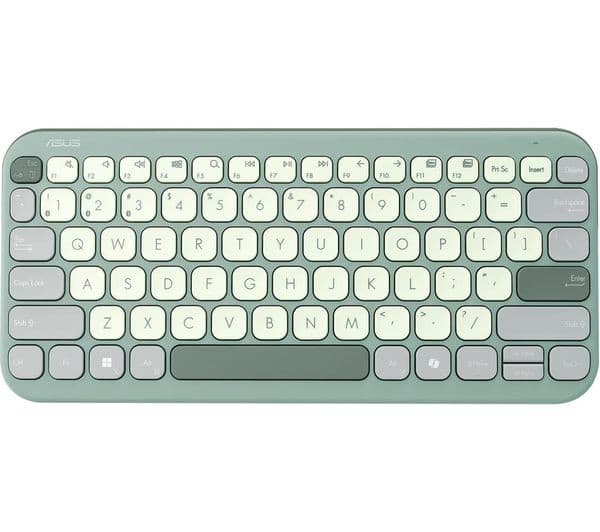 ASUS Marshmallow KW100 Wireless Keyboard - 75% Compact - 1.6 mm Key Travel - Green Tea Latte - Image 1