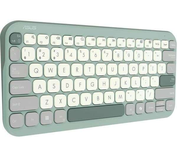 ASUS Marshmallow KW100 Wireless Keyboard - 75% Compact - 1.6 mm Key Travel - Green Tea Latte - Image 3