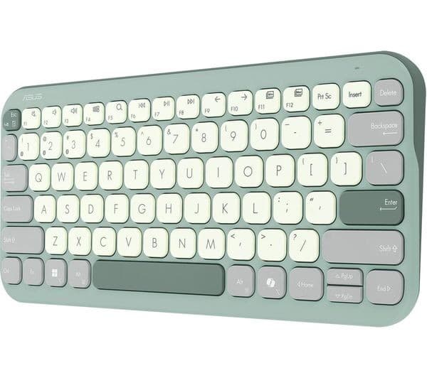 ASUS Marshmallow KW100 Wireless Keyboard - 75% Compact - 1.6 mm Key Travel - Green Tea Latte - Image 4