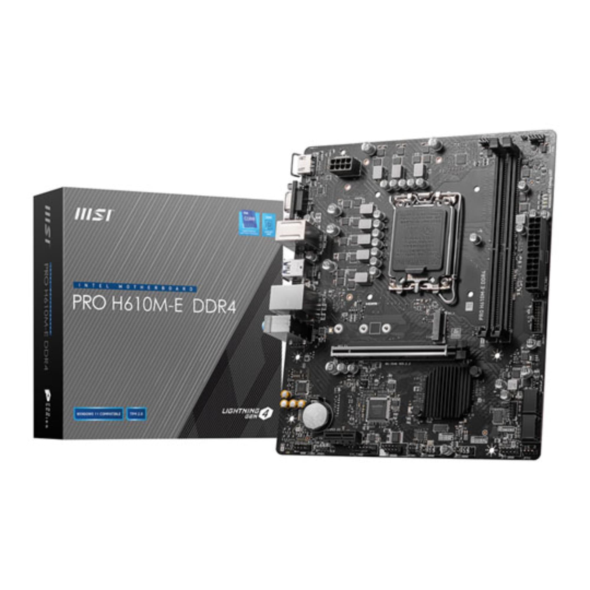 MSI PRO H610M-E DDR4 Intel H610 LGA 1700 Micro-ATX Motherboard