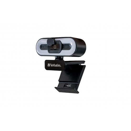 Verbatim AWC-02 49579 Autofocus Webcam with Microphone and Light 1920 x 1080 pixels USB 2.0 Black