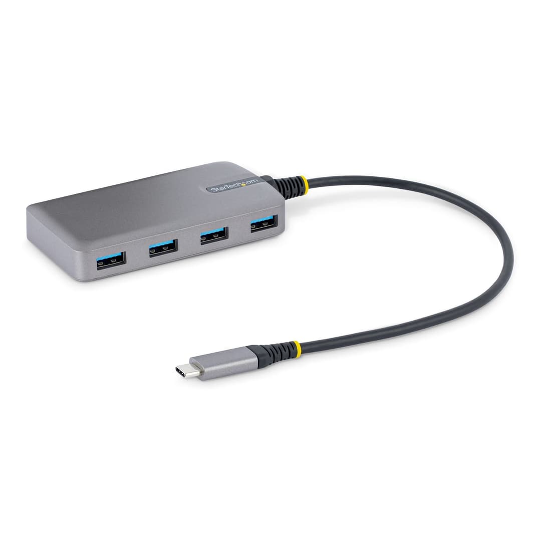 StarTech.com 4-Port USB-C Hub - 5Gbps - Bus Powered - USB C to 4x USB-A Hub w/ Optional Auxiliary Power Input - Portable Desktop/Laptop USB Hub - 1ft (30cm) Cable - USB Expansion Hub - Image 1