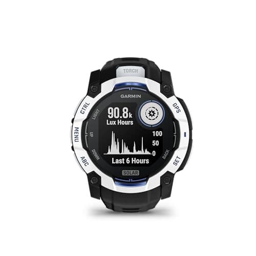 Garmin Instinct 3 Solar 50mm Smartwatch Whitestone with Black/Bolt Blue Band - Image 9