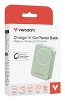 Verbatim Charge 'n' Go Essentials Magnetic Wireless Power Bank 20000 mAh Green thumbnail 4