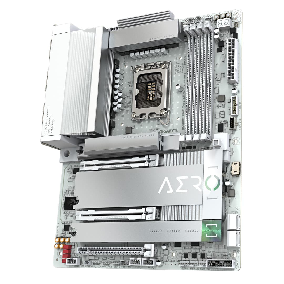 GIGABYTE Z890 AERO G Motherboard - Supports Intel Core Ultra (Series 2) CPUs, LGA 1851, ATX, 16+1+2 phases VRM, up to 8800MHz DDR5 (OC), 1xPCIe 5.0 M.2 + 4xPCIe 4.0 M.2, Wi-Fi 7, Dual 2.5GbE LAN, Thunderbolt 4 - Image 4