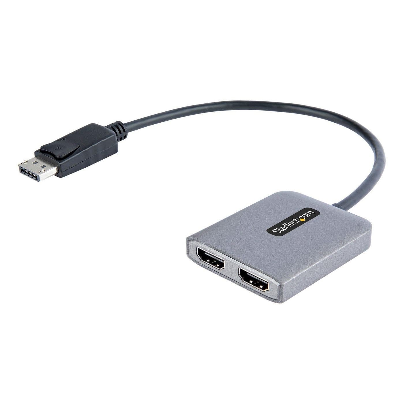 StarTech.com DP to Dual HDMI MST Hub MST14DP122HD - Dual HDMI 4K 60Hz DisplayPort Multi Monitor Adapter with 1ft / 30cm Cable, DP 1.4 MST, DSC, HBR3