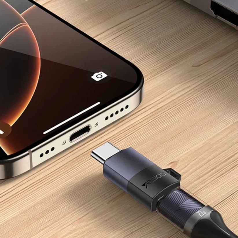 Yesido GS28 Lightning Data and Charging Adapter - USB-C, Gray - Image 3