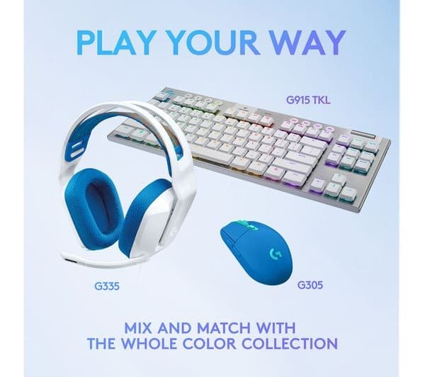 Logitech G335 Wired Gaming Headset 3.5mm - White & Blue - Image 2