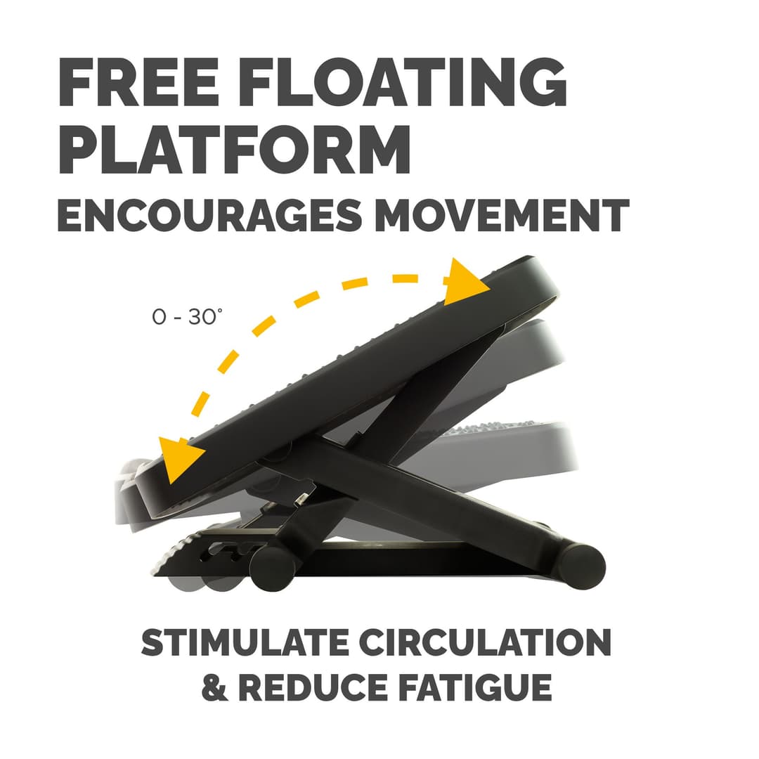 Fellowes Foot Rest Under Desk - Professional Series Ultimate Foot Support Ergonomic Foot Rest with 3 Height Adjustments & Massage Surface - Foot Rest Stool for Office & Home - Black - Image 4