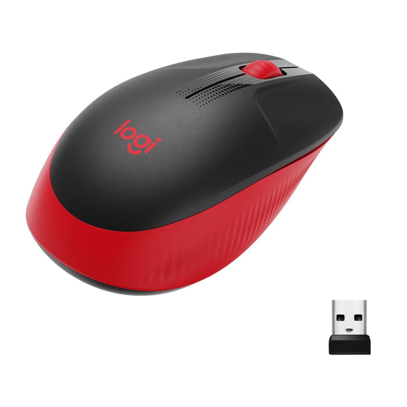 Logitech M190 Full-Size Wireless Mouse - Red