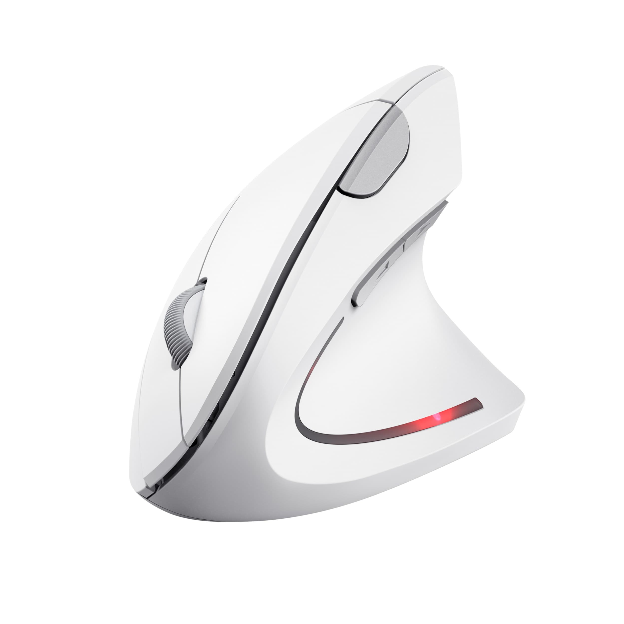 Trust Verto Vertical Ergonomic Wireless Mouse, White - Office, Right-Handed, RF 2.4GHz, Optical, 1600 DPI