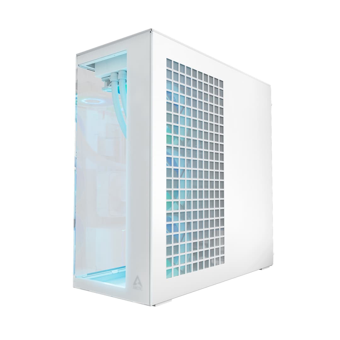 Arctic Xtender ARGB Tempered Glass w/ Vertical GPU Mount Mid Tower PC Case - White - Image 9