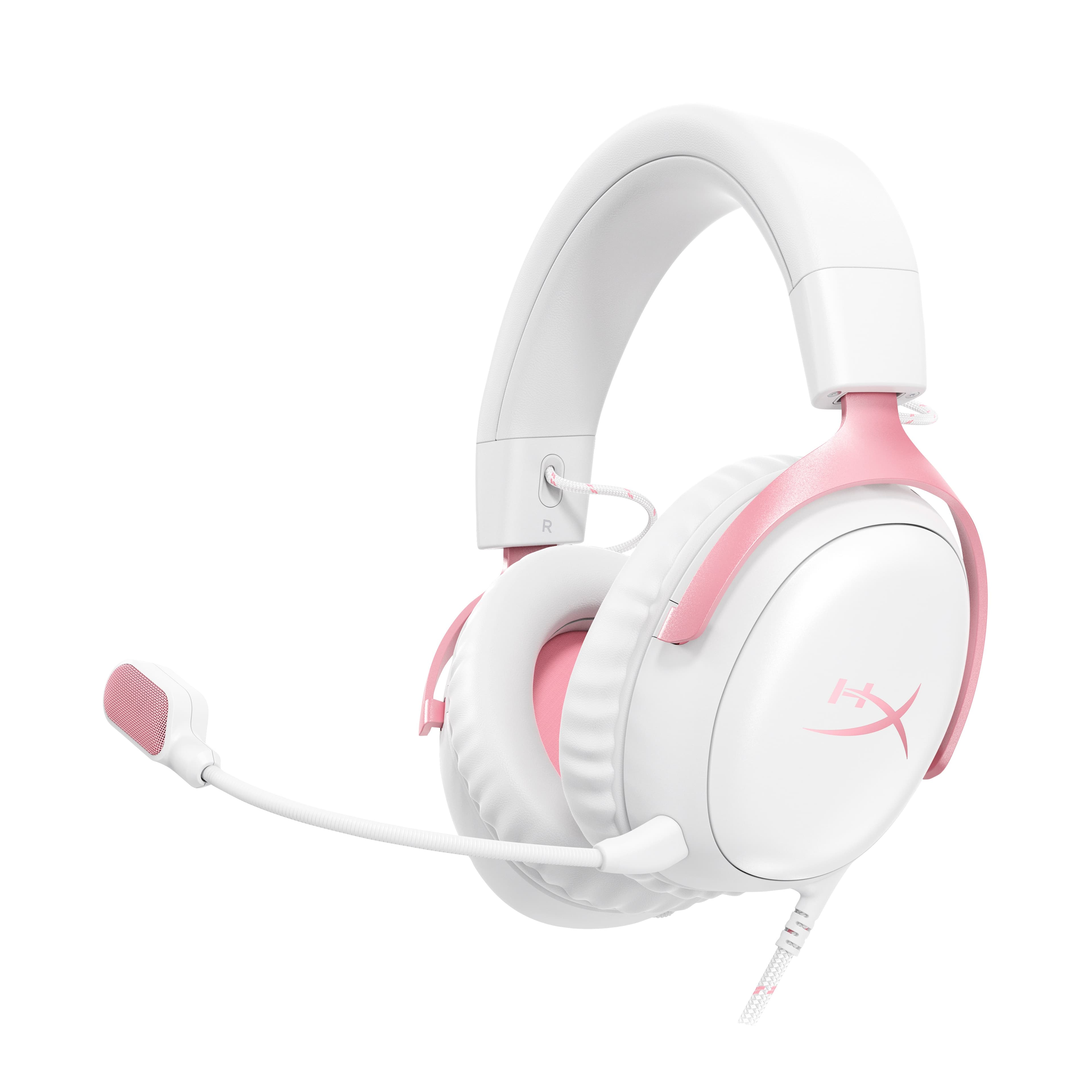 HyperX Cloud III Wired Gaming Headset, 3.5mm / USB-C / USB-A - White/Pink