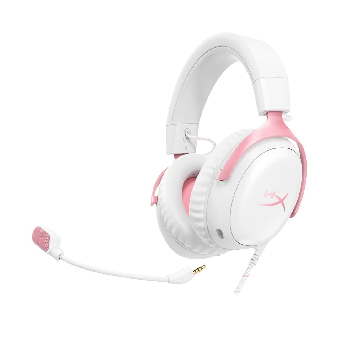 HyperX Cloud III Wired Gaming Headset, 3.5mm / USB-C / USB-A - White/Pink - Image 2