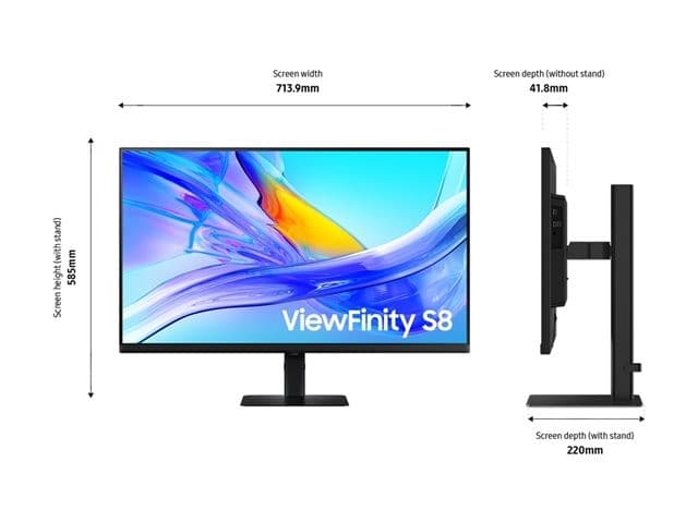 Samsung ViewFinity S8 S80UD LS32D800UAUXXU 4K UHD VA USB-C Monitor - Black - 32" - Image 7