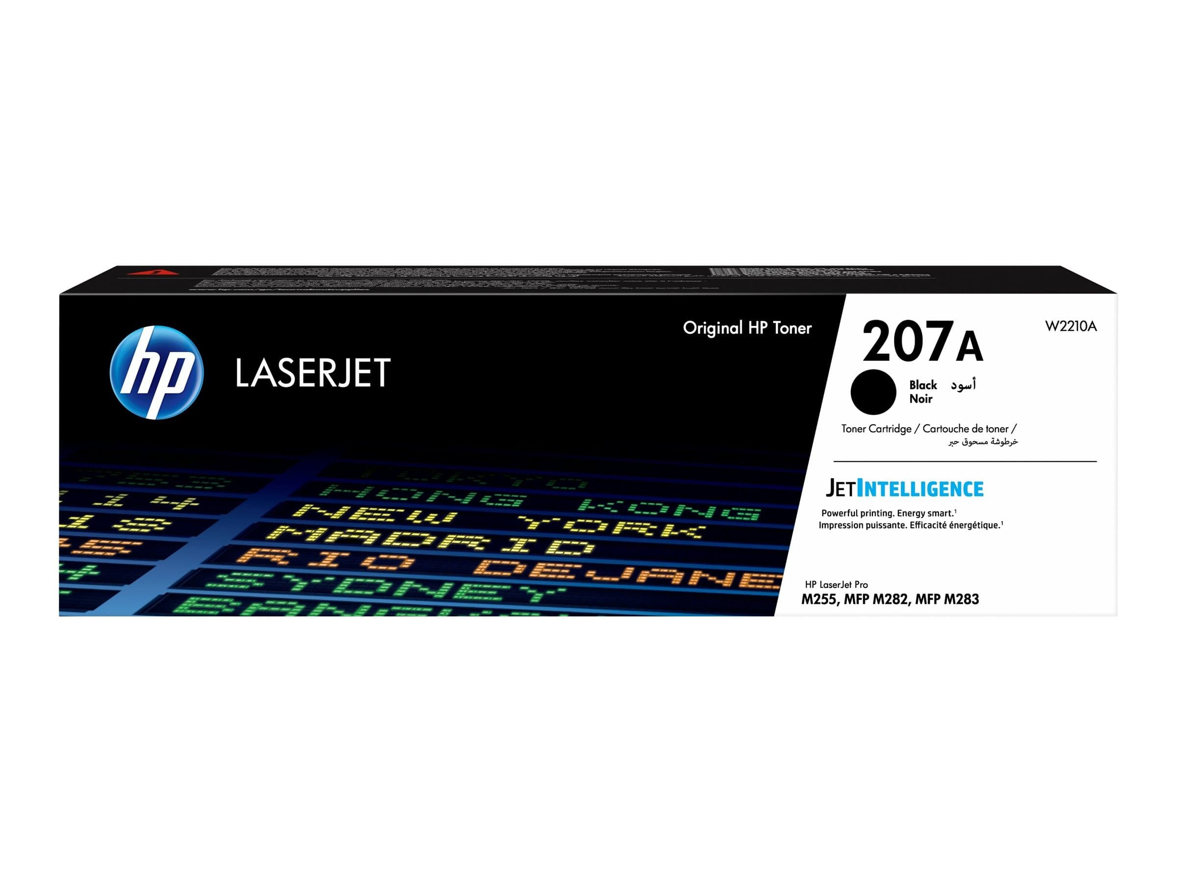 HP 207A Original Black Toner Cartridge W2210A - 1,350 Pages - Color LaserJet Pro M255/MFP M282/MFP M283