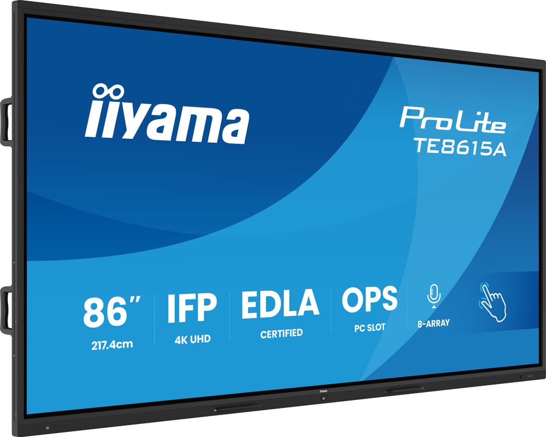 iiyama ProLite TE8615A-B1AG Signage Display Interactive flat panel 2.17 m (85.6") Wi-Fi 6 550 cd/m² 4K Ultra HD Black Touchscreen 40-point Built-in processor Android 14 Google EDLA - Image 1