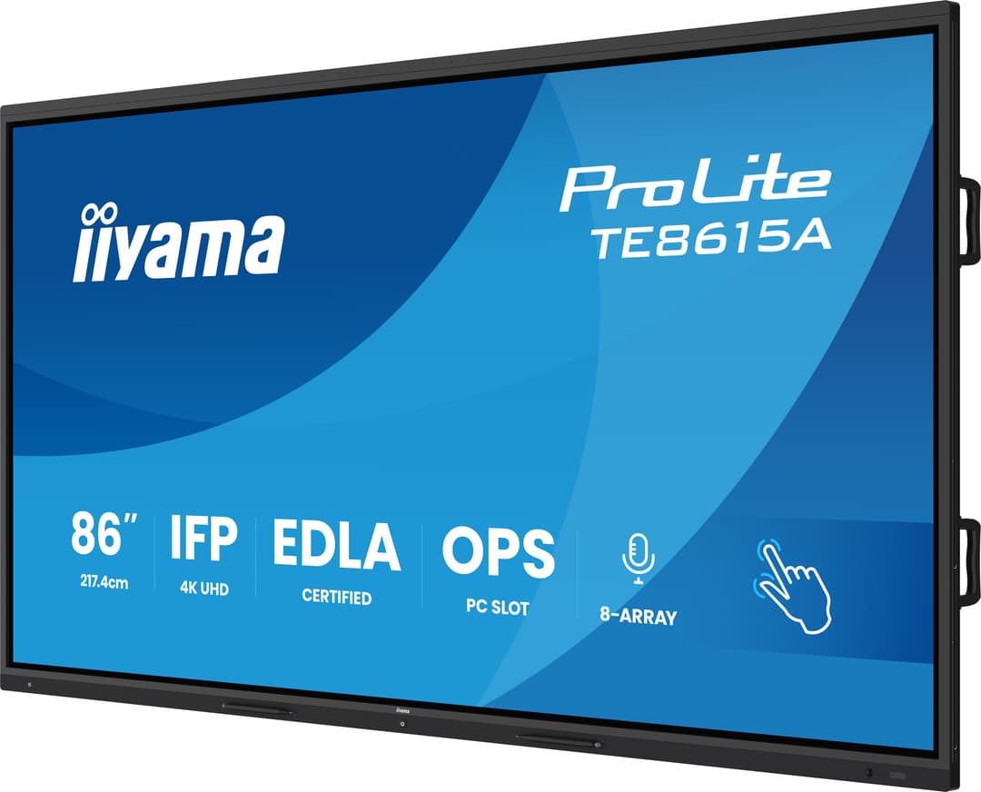 iiyama ProLite TE8615A-B1AG Signage Display Interactive flat panel 2.17 m (85.6") Wi-Fi 6 550 cd/m² 4K Ultra HD Black Touchscreen 40-point Built-in processor Android 14 Google EDLA - Image 3