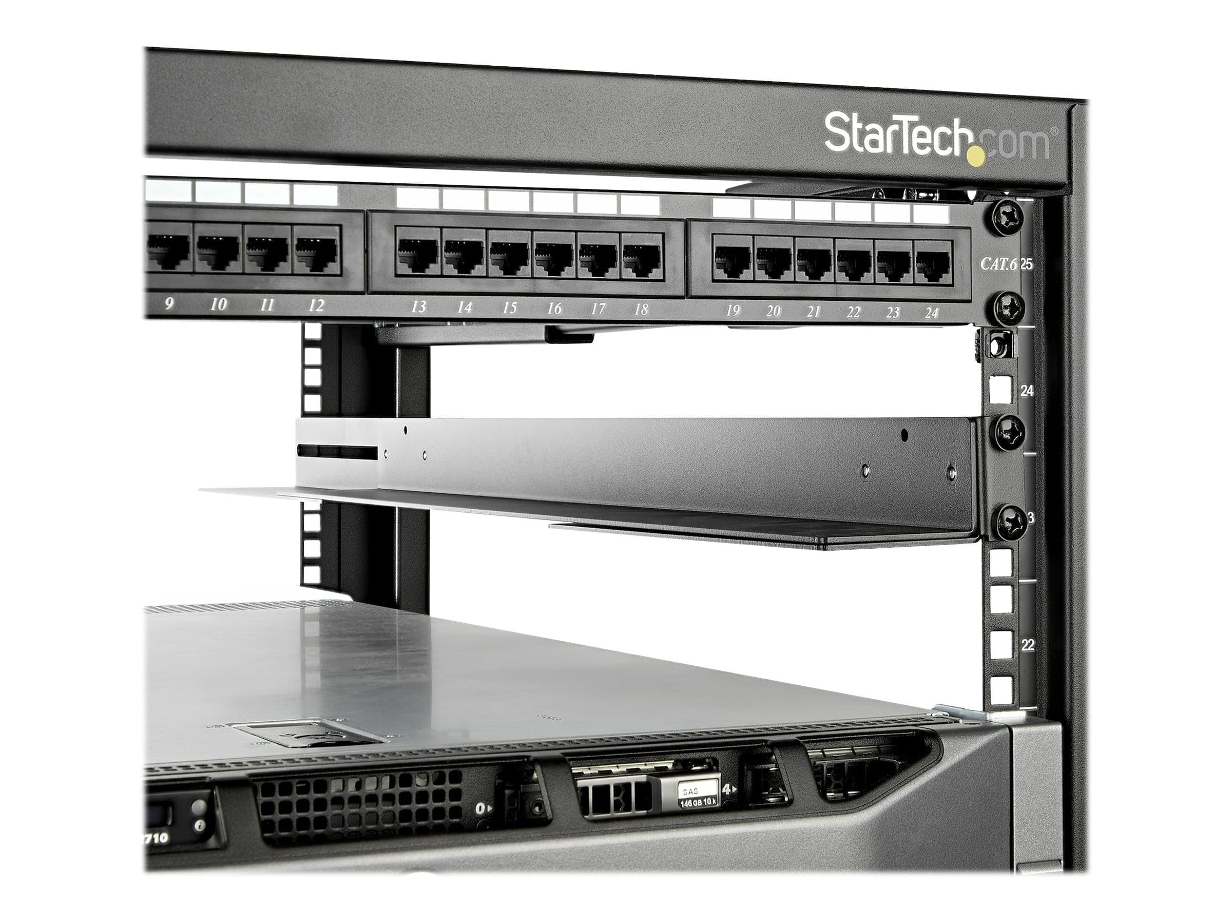 StarTech.com UNIRAILS1UB 1U 19-inch Universal 4-Post Server Rack Rail Kit, 24-36 inch Adjustable Depth, 2 Rails, Black