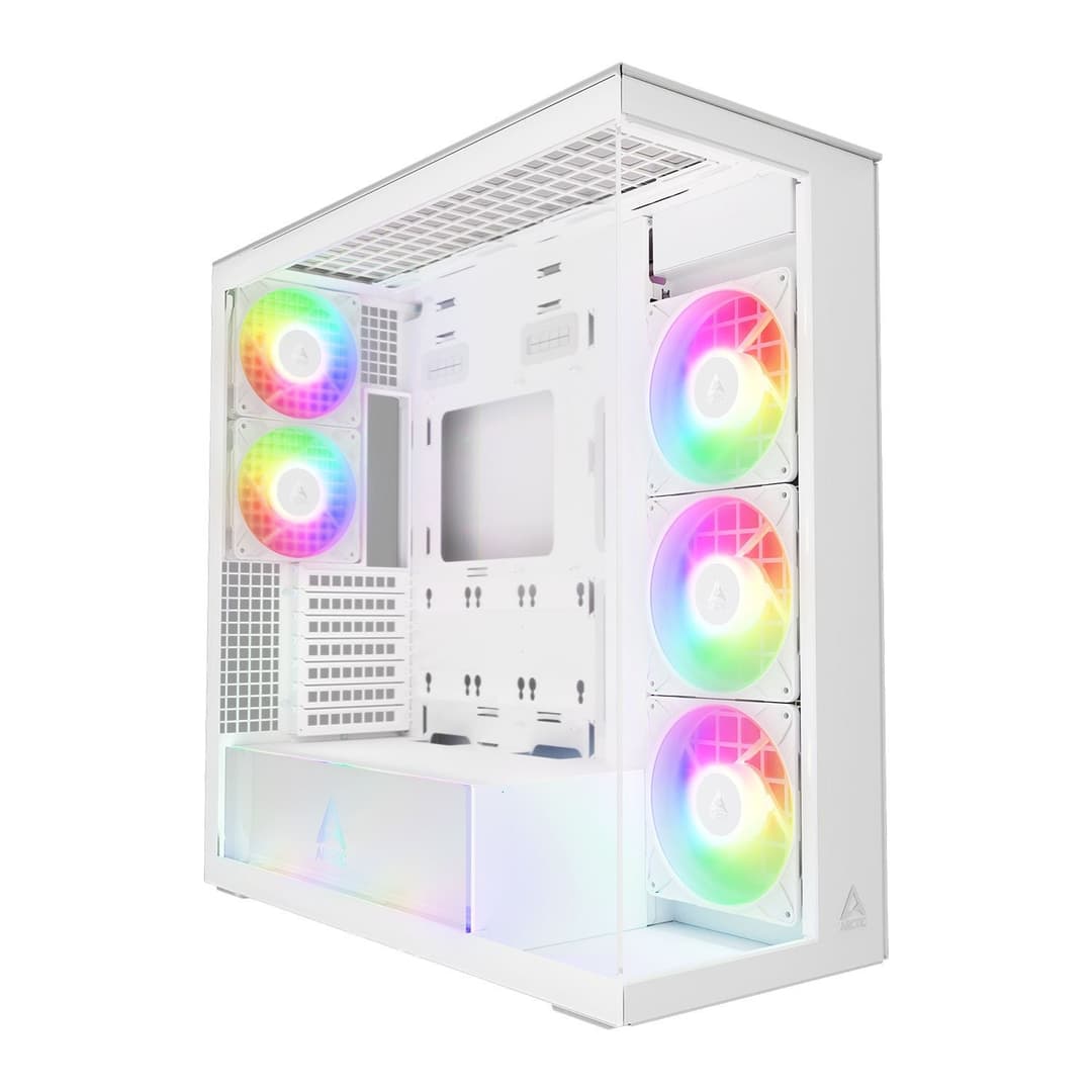 Arctic Xtender ARGB Tempered Glass Mid Tower PC Case - White (without Vertical GPU Mount) - Image 1