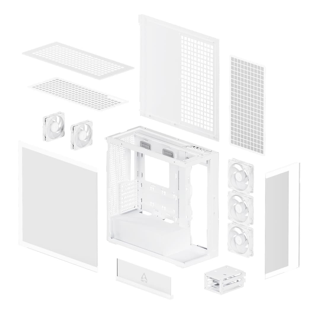 Arctic Xtender ARGB Tempered Glass Mid Tower PC Case - White (without Vertical GPU Mount) - Image 10