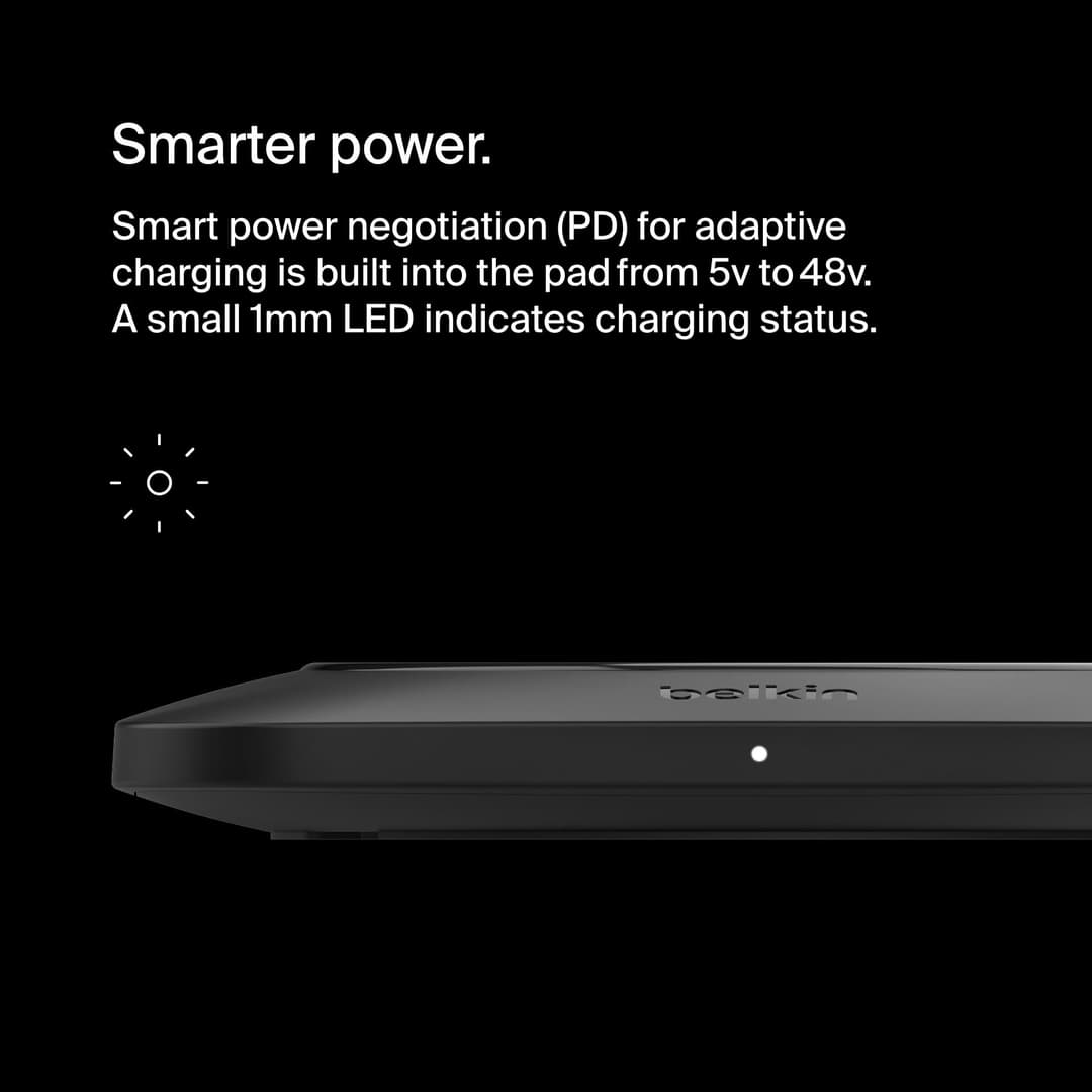 Belkin BoostCharge Pro Universal Easy Align Wireless Charging Pad 15W WIA007myBK - Black - Image 6