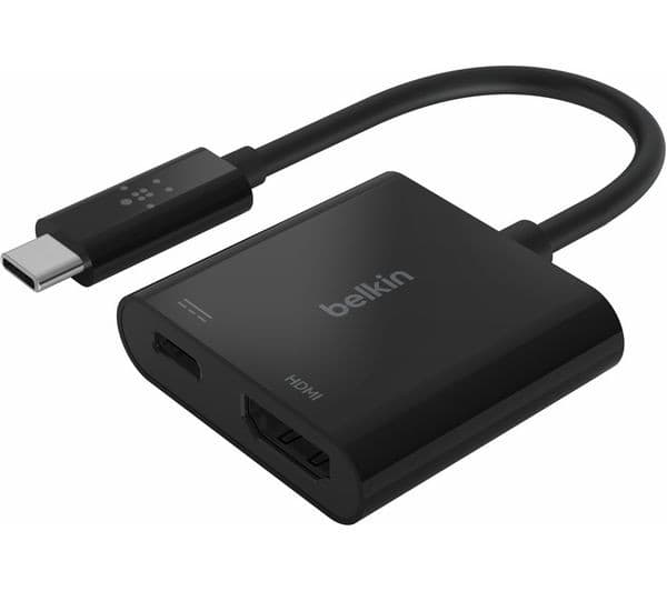 Belkin USB-C to HDMI + Charge Adapter 4K 60Hz 60W Power Delivery Black (AVC002btBK)