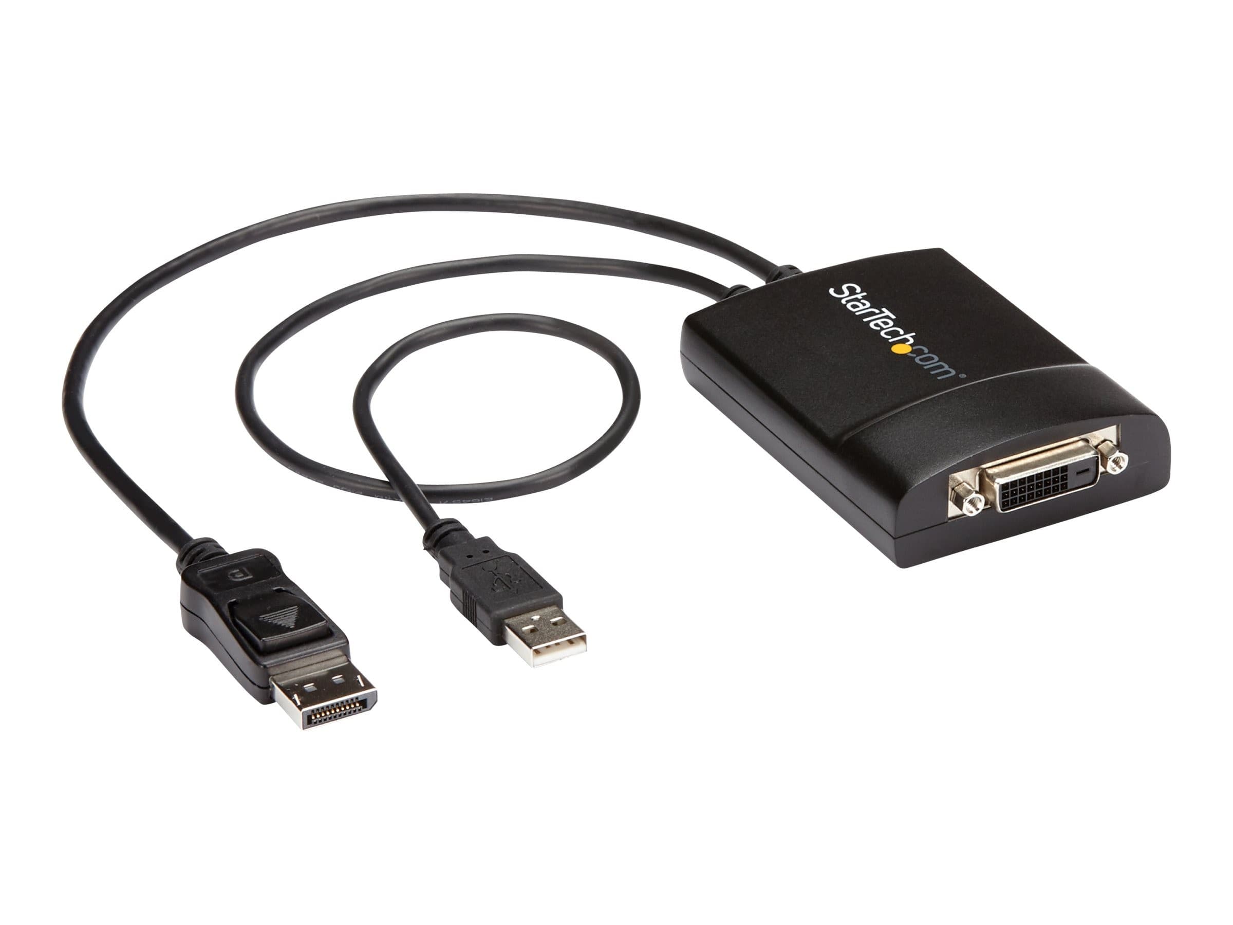StarTech DP2DVID2 Active DisplayPort to DVI-D Dual-Link Adapter 2560x1600 USB Powered Black