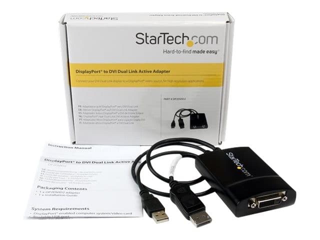 StarTech DP2DVID2 Active DisplayPort to DVI-D Dual-Link Adapter 2560x1600 USB Powered Black - Image 5