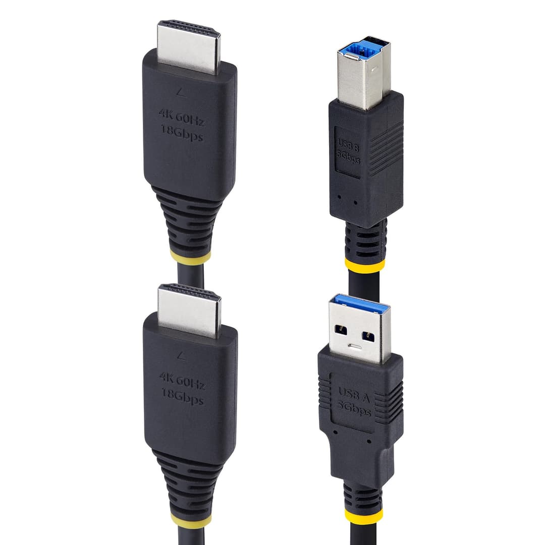 StarTech.com 6ft (1.8m) HDMI and USB 5Gbps KVM Cable, 4K 60Hz, HDMI 2.0 and USB Combo Cable for KVM Switches - Image 2