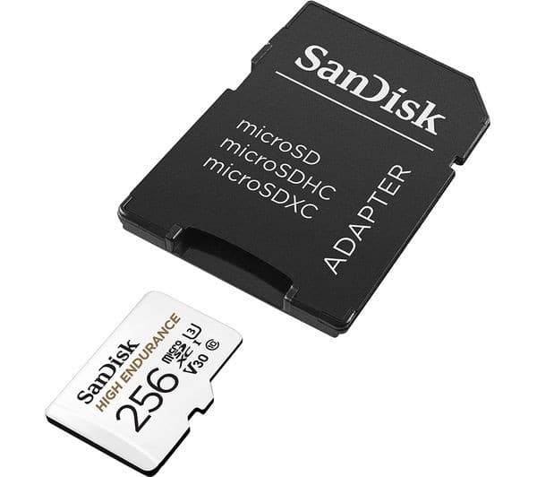 SanDisk High Endurance 256GB microSDXC UHS-I V30 Memory Card with SD Adapter - Image 2