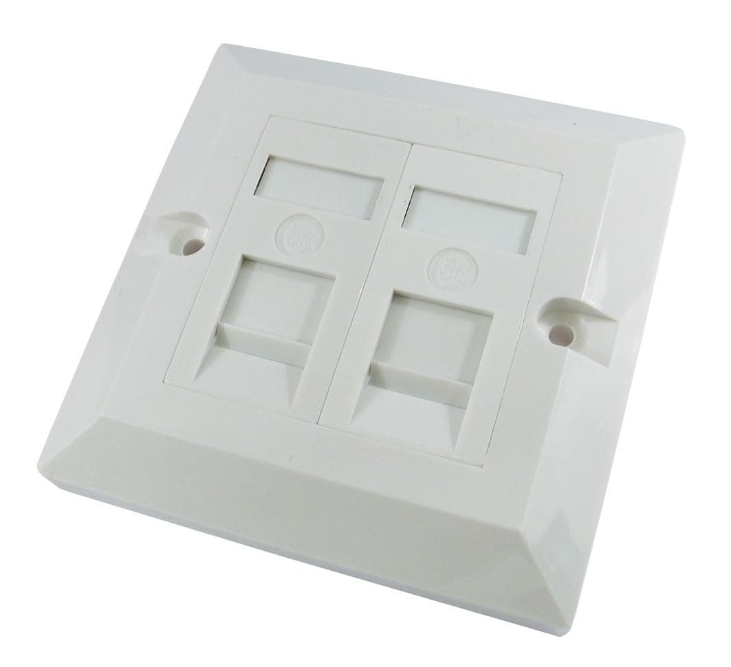 Scan Single Gang, Dual Port Cat 5E Faceplate - Image 1