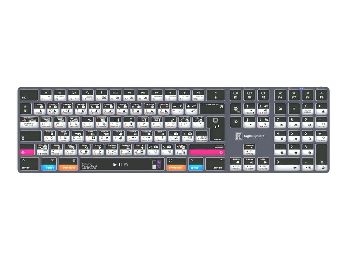 Logic Keyboards Adobe Filmmaker TITAN Keyboard Titanium Grey