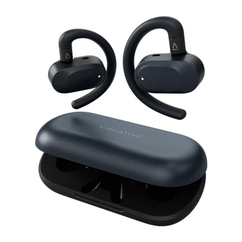CREATIVE Outlier Go Wireless Open Ear Headphones with Adjustable Fit and Ear Hooks, Up to 26 Hours Total Playtime, Two Microphones, Bluetooth 5.4, IPX4 Water Resistant (Dark Blue) - Image 2