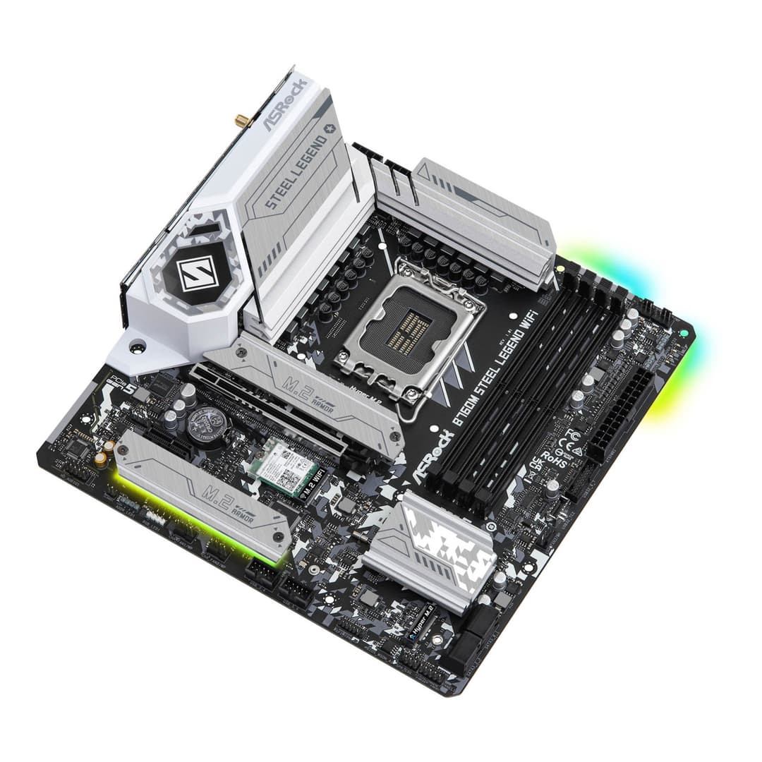 Asrock B760M STEEL LEGEND WIFI Intel B760 DDR5 Micro-ATX LGA-1700 Motherboard - Image 4
