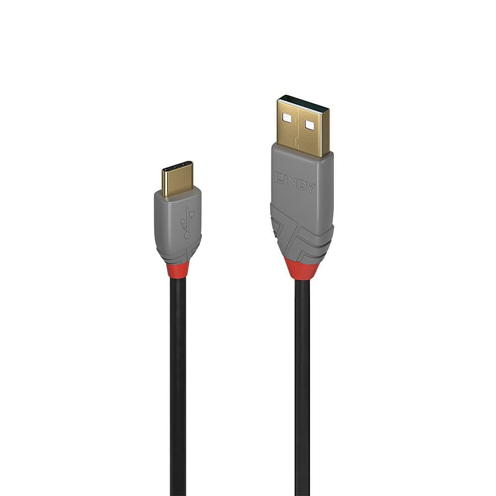 Lindy 2m USB 2.0 Type A to C Cable, Anthra Line - Image 1