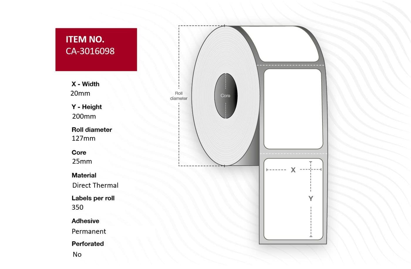 Label 20x200, Direct thermal,