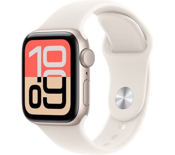 APPLE Watch SE 3 - 40 mm Starlight Aluminium Case with Starlight Sport Band, M/L - Image 1