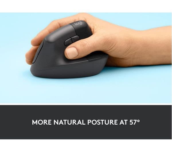 Logitech Lift Vertical Ergonomic Mouse - Graphite - Image 3