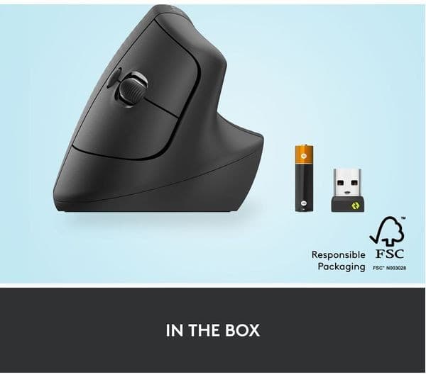 Logitech Lift Vertical Ergonomic Mouse - Graphite - Image 8