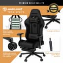 Anda seat Jungle 2 Medium Gaming Chair with Footrest - Black thumbnail 8