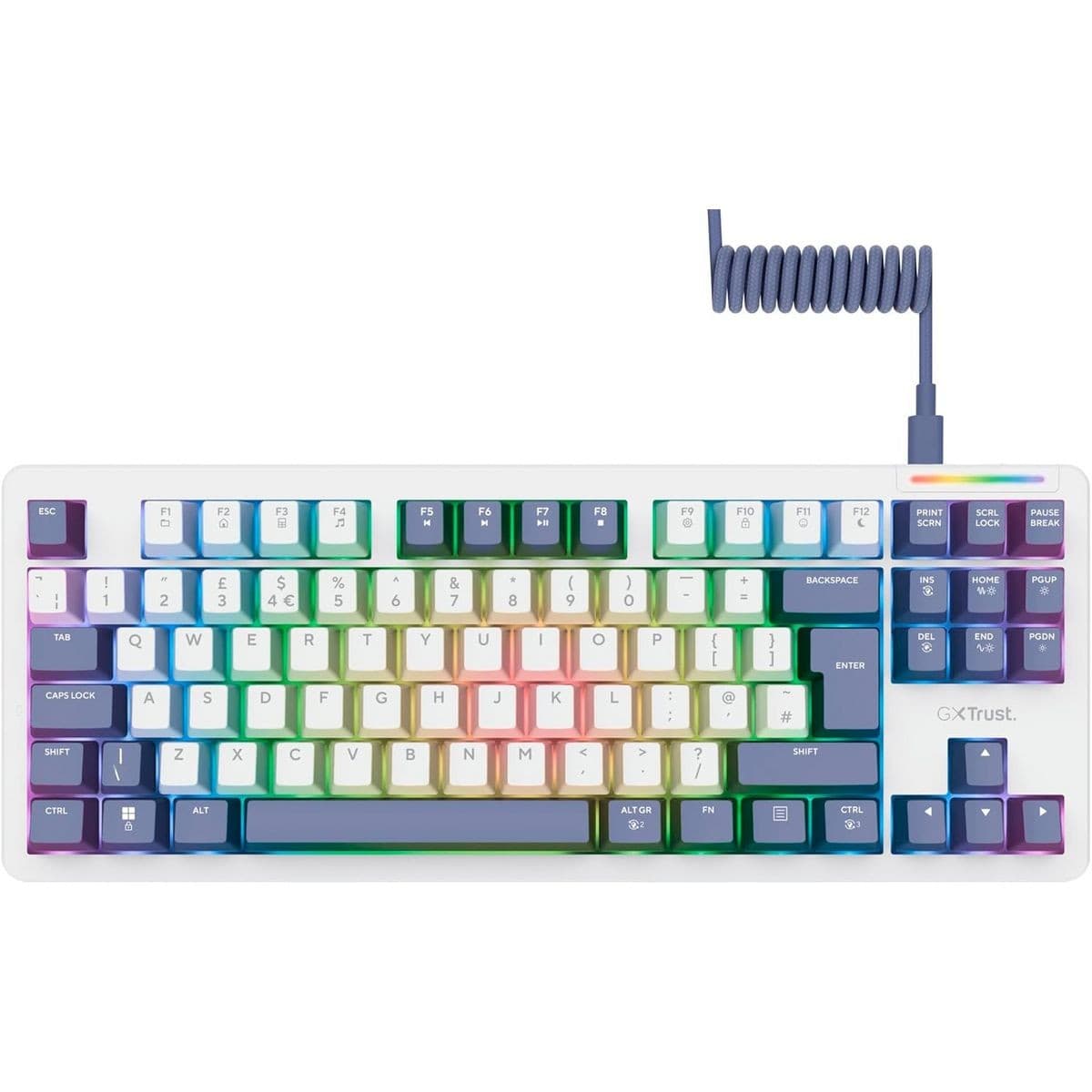 GXTrust GXT 872 Xyra TKL Gasket-Mount Mechanical Wired Gaming Keyboard, RGB, Hot-Swappable, 5-Pin LEOBOG Seiya Linear Switches, UK Layout