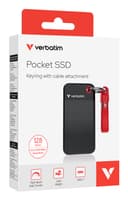 Verbatim Pocket SSD USB 3.2 Gen 2 128GB Black/Red thumbnail 4