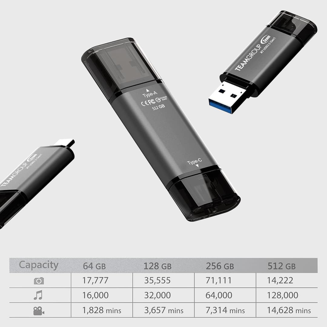 Team Group X1 128GB USB 3.2 Gen1 Type-A & Type-C Dual Interface Flash Drive - Image 2