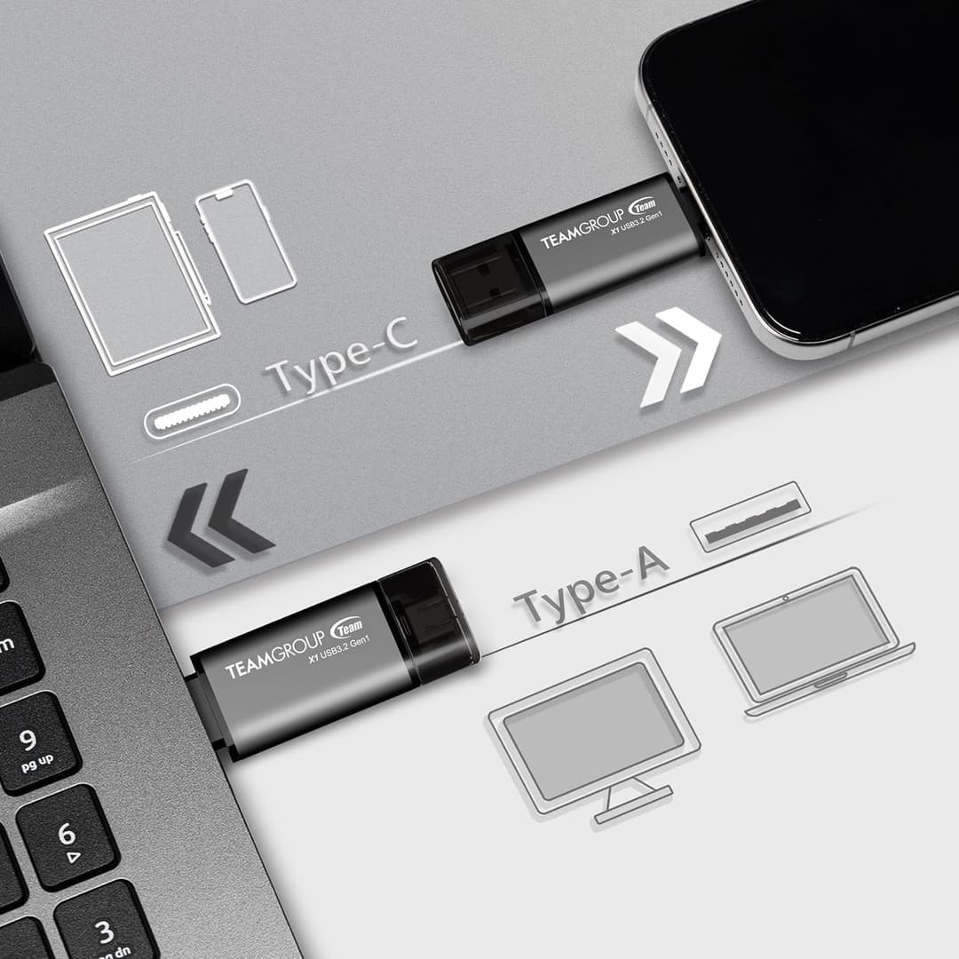 Team Group X1 128GB USB 3.2 Gen1 Type-A & Type-C Dual Interface Flash Drive - Image 4