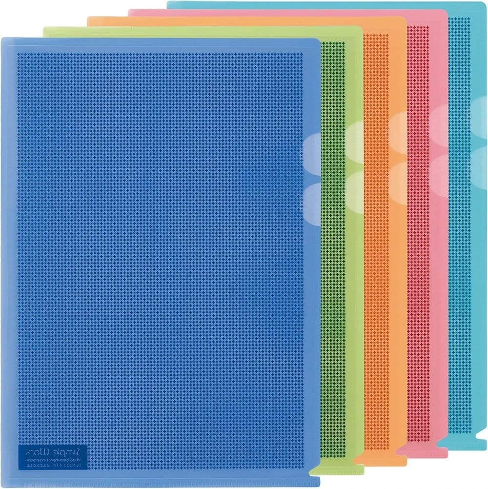Plus By Pentel 5 Pack Camouflage A4 Polypropylene Cut Flush Folders Assorted (FL-127CH-5PE)